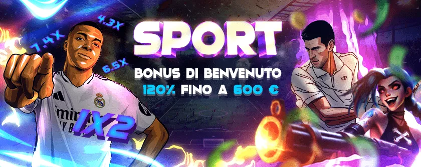 Bonus di benvenuto sport MyStake del 120% fino a 600 €