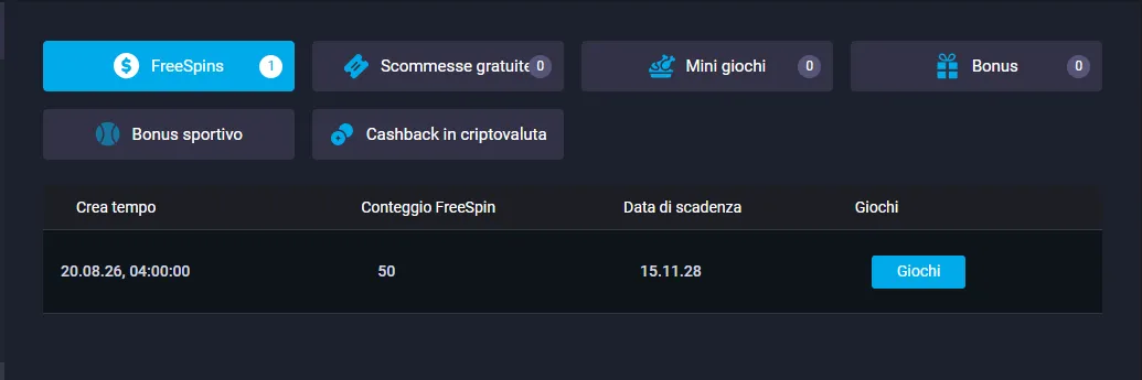 Riepilogo dell'offerta con i 50 giri gratuiti su MyStake